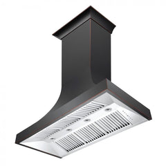 ZLINE 48 in. Designer Series Oil-Rubbed Bronze Wall Range Hood, 8632B-48 - Smart Kitchen Lab