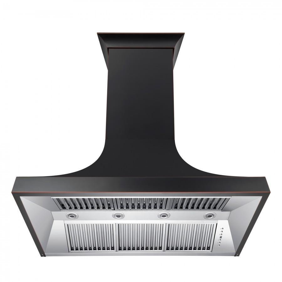 ZLINE 48 in. Designer Series Oil-Rubbed Bronze Wall Range Hood, 8632B-48 - Smart Kitchen Lab