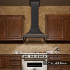 ZLINE 48 in. Designer Series Oil-Rubbed Bronze Wall Range Hood, 8632B-48 - Smart Kitchen Lab