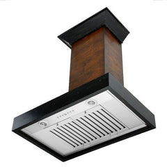 ZLINE 48 in. Designer Wooden Wall Mount Range Hood in Antigua and Walnut, KBAR-48 - Smart Kitchen Lab