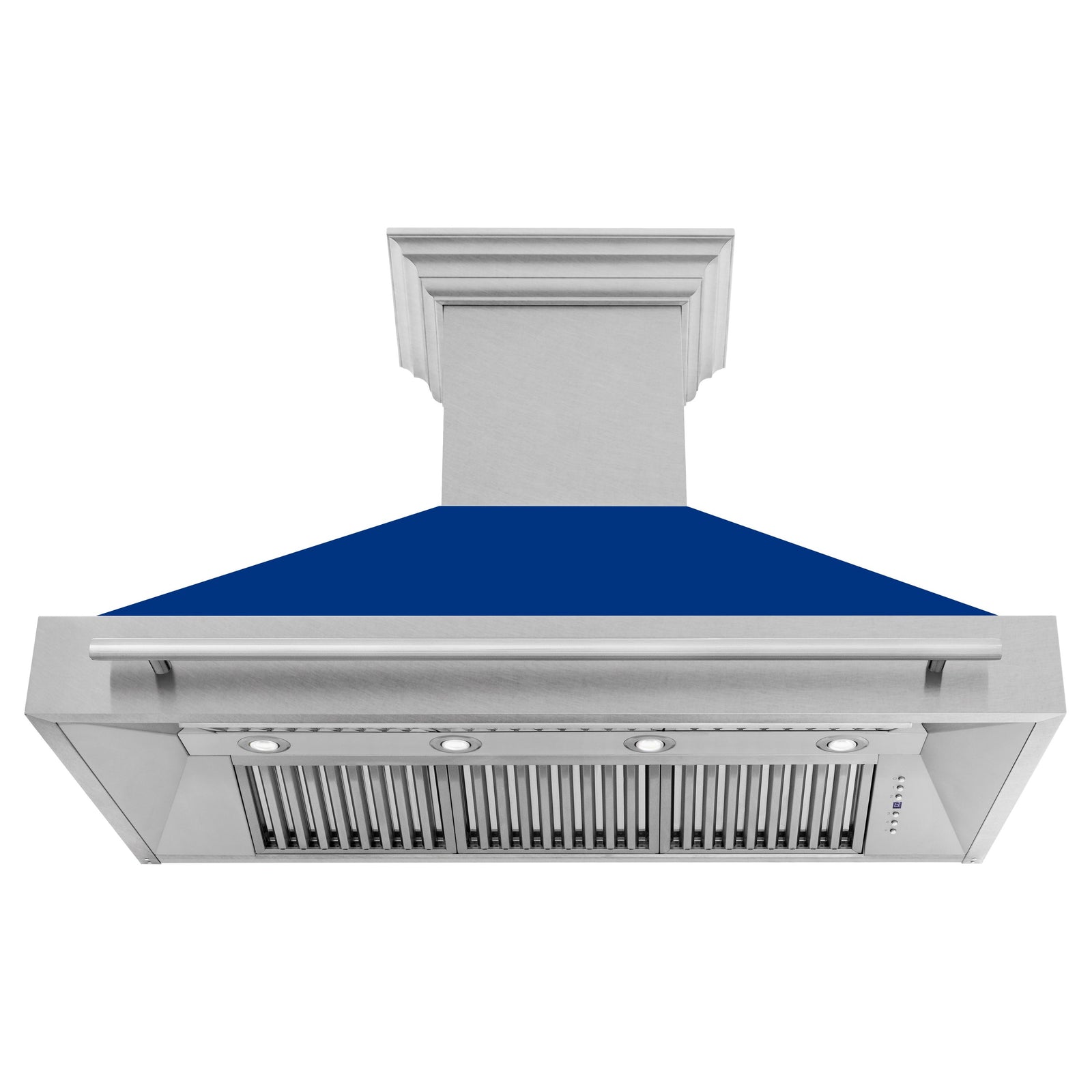 ZLINE 48 In. DuraSnow® Stainless Steel Range Hood with Blue Gloss Shell, 8654SNX-BG-48 - Smart Kitchen Lab