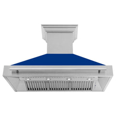 ZLINE 48 In. DuraSnow® Stainless Steel Range Hood with Blue Gloss Shell, 8654SNX-BG-48 - Smart Kitchen Lab