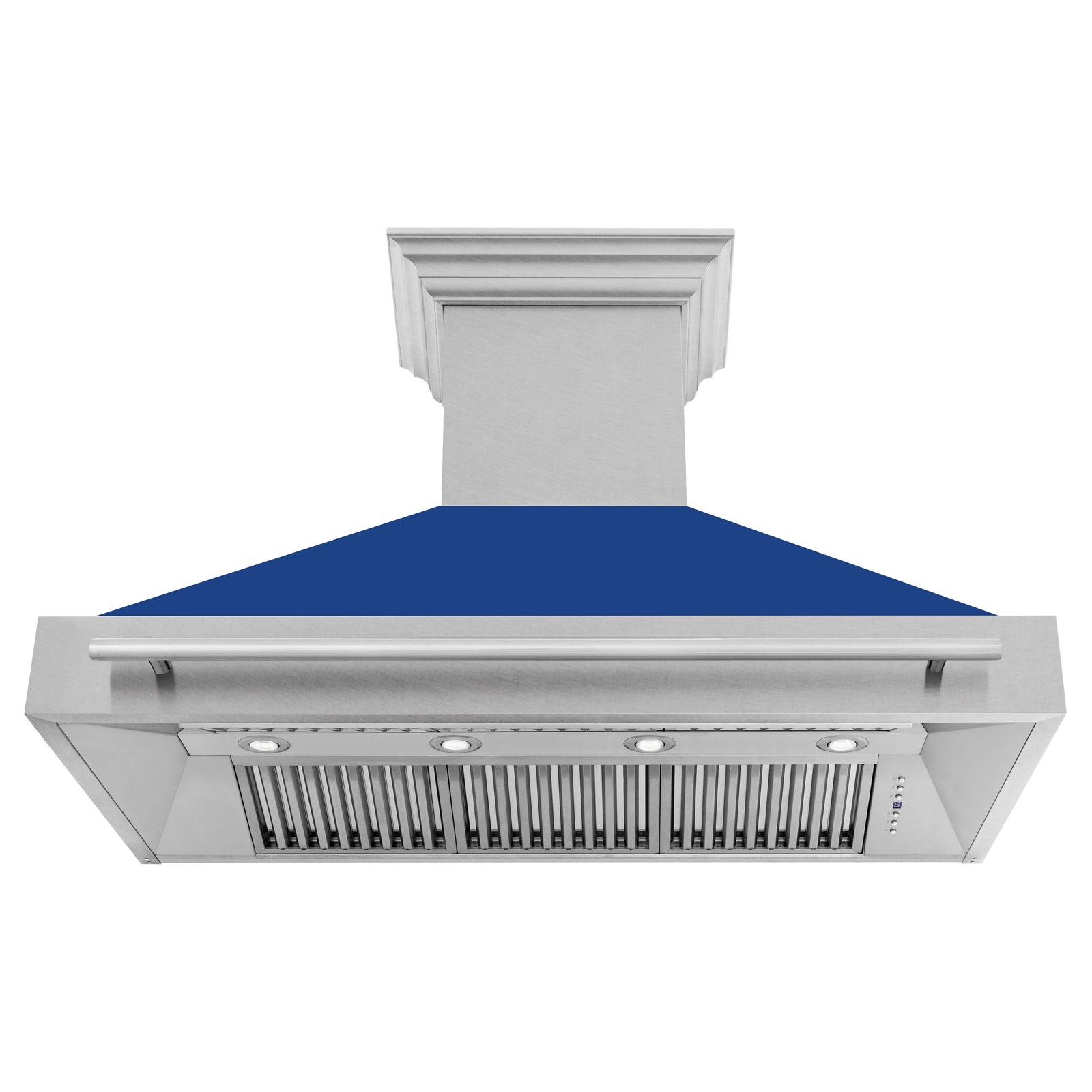 ZLINE 48 In. DuraSnow® Stainless Steel Range Hood with Blue Matte Shell, 8654SNX-BM-48 - Smart Kitchen Lab