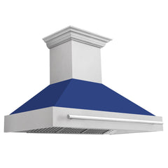 ZLINE 48 In. DuraSnow® Stainless Steel Range Hood with Blue Matte Shell, 8654SNX-BM-48 - Smart Kitchen Lab