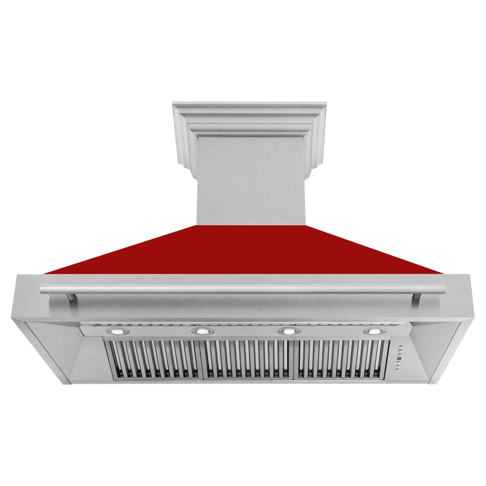 ZLINE 48 In. DuraSnow® Stainless Steel Range Hood with Red Gloss Shell, 8654SNX-RG-48 - Smart Kitchen Lab