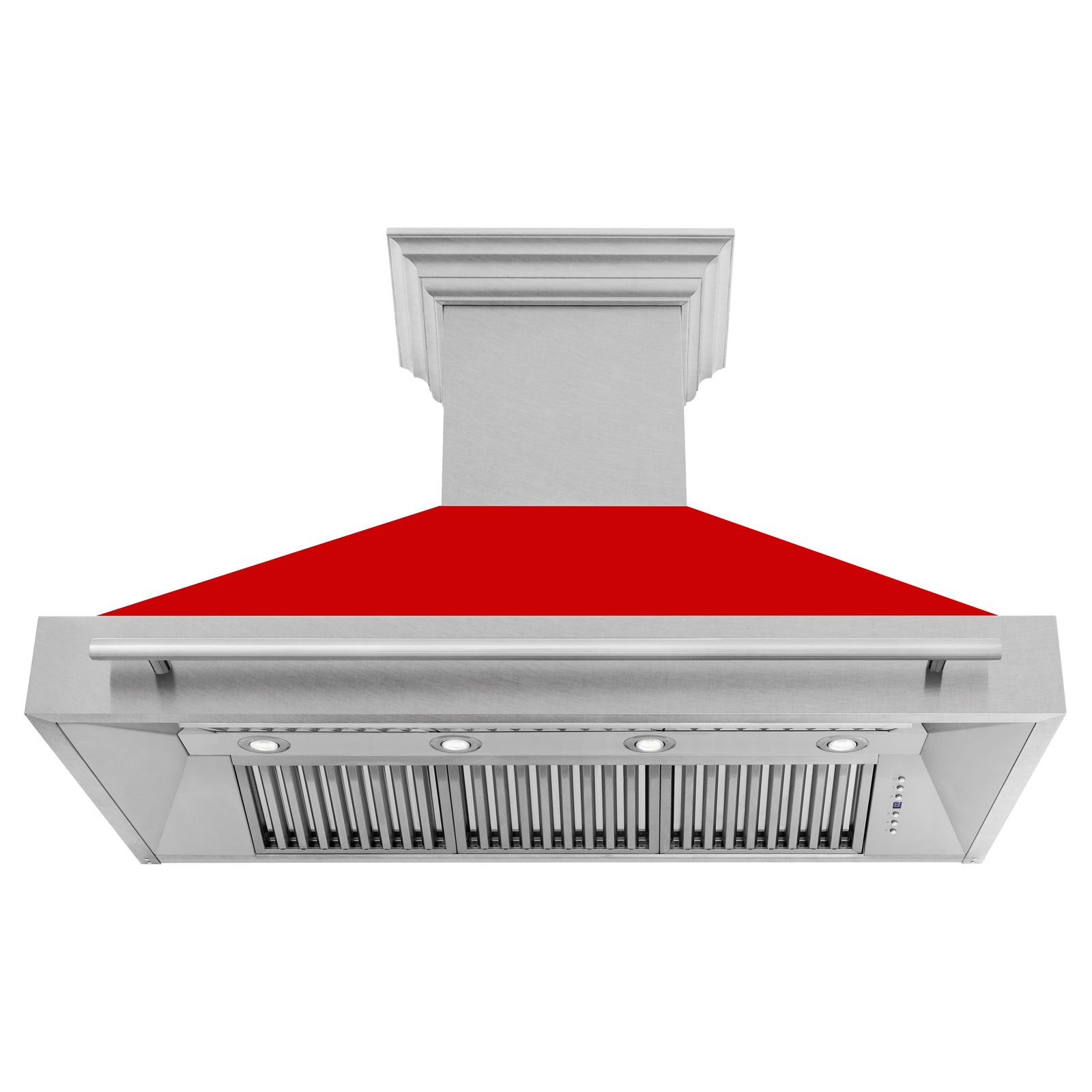 ZLINE 48 In. DuraSnow® Stainless Steel Range Hood with Red Matte Shell, 8654SNX-RM48 - Smart Kitchen Lab