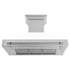 ZLINE 48 In. DuraSnow® Stainless Steel Range Hood with White Matte Shell, 8654SNX-WM-48 - Smart Kitchen Lab