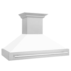 ZLINE 48 In. DuraSnow® Stainless Steel Range Hood with White Matte Shell, 8654SNX-WM-48 - Smart Kitchen Lab