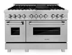 ZLINE 48 in. Professional Gas Burner, Electric Oven Range in Stainless Steel with Brass Burners, RA-BR-48 - Smart Kitchen Lab