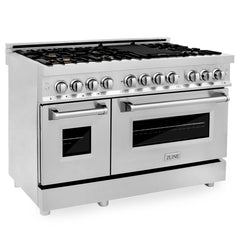 ZLINE 48 in. Professional Gas Burner, Electric Oven Range in Stainless Steel with Brass Burners, RA-BR-48 - Smart Kitchen Lab