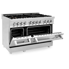 ZLINE 48 in. Professional Gas Burner, Electric Oven Range in Stainless Steel with Brass Burners, RA-BR-48 - Smart Kitchen Lab