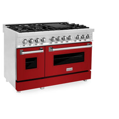 ZLINE 48 in. Professional Gas Burner/Electric Oven in DuraSnow® Stainless with 6.0 cu.ft. Oven, RAS-SN-48 - Smart Kitchen Lab