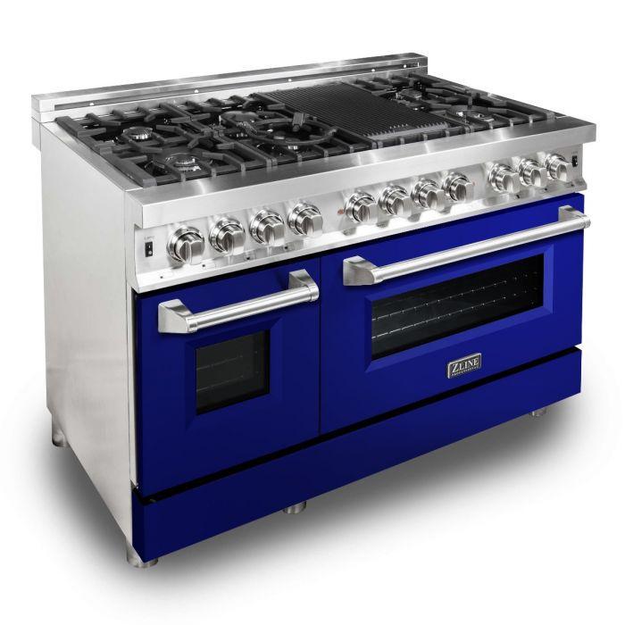 ZLINE 48 in. Professional Gas Burner/Electric Oven in DuraSnow® Stainless with 6.0 cu.ft. Oven, RAS-SN-48 - Smart Kitchen Lab