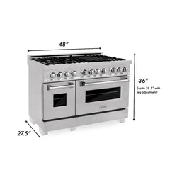 ZLINE 48 in. Professional Gas Burner/Electric Oven in DuraSnow® Stainless with 6.0 cu.ft. Oven, RAS-SN-48 - Smart Kitchen Lab