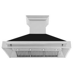 ZLINE 48 In. Stainless Steel Range Hood with Black Matte Shell and Stainless Steel Handle, 8654STX-BLM-48 - Smart Kitchen Lab