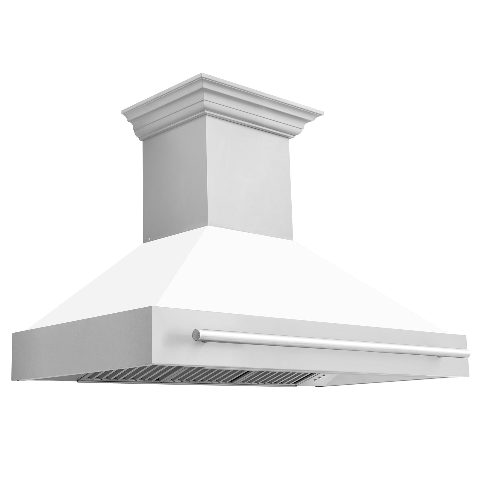 ZLINE 48 In. Stainless Steel Range Hood with White Matte Shell, 8654STX-WM-48 - Smart Kitchen Lab