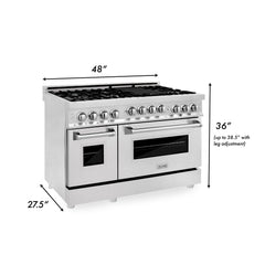 ZLINE 48 Inch 6.0 cu. ft. Range with Gas Stove and Gas Oven in Stainless Steel with a DuraSnow® Door, RG-SN-48 - Smart Kitchen Lab