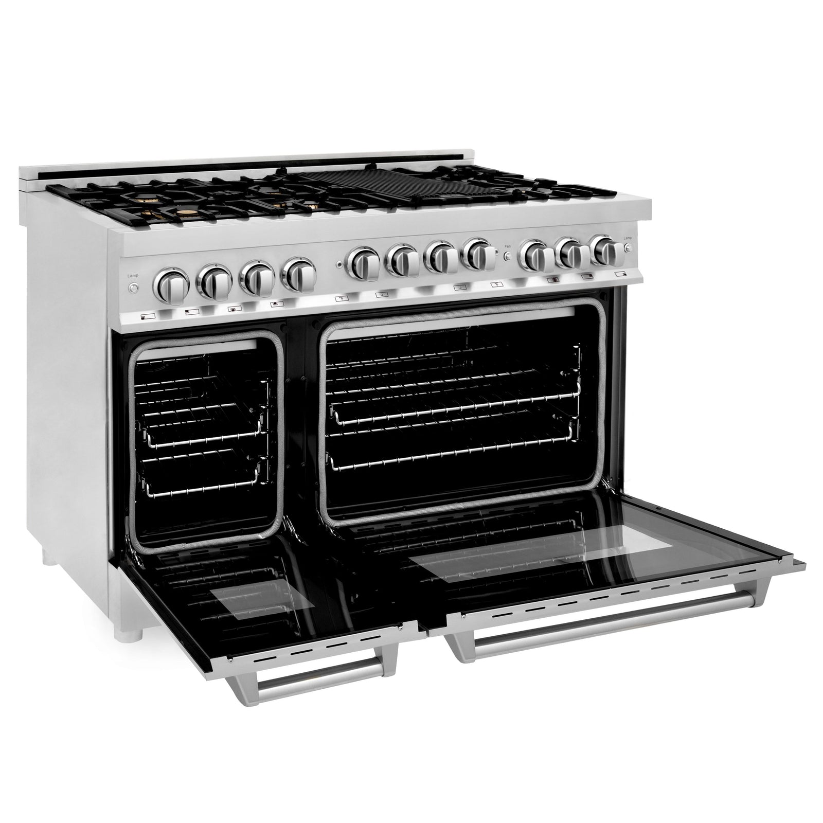 ZLINE 48 Inch 6.0 cu. ft. Range with Gas Stove and Gas Oven in Stainless Steel with Brass Burners, RG-BR-48 - Smart Kitchen Lab