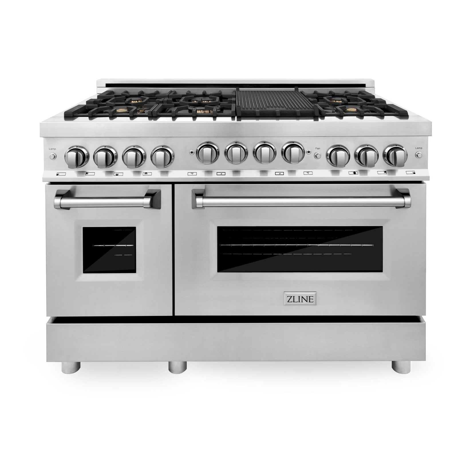 ZLINE 48 Inch 6.0 cu. ft. Range with Gas Stove and Gas Oven in Stainless Steel with Brass Burners, RG-BR-48 - Smart Kitchen Lab