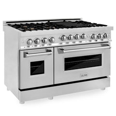 ZLINE 48 Inch 6.0 cu. ft. Range with Gas Stove and Gas Oven in Stainless Steel with Brass Burners, RG-BR-48 - Smart Kitchen Lab