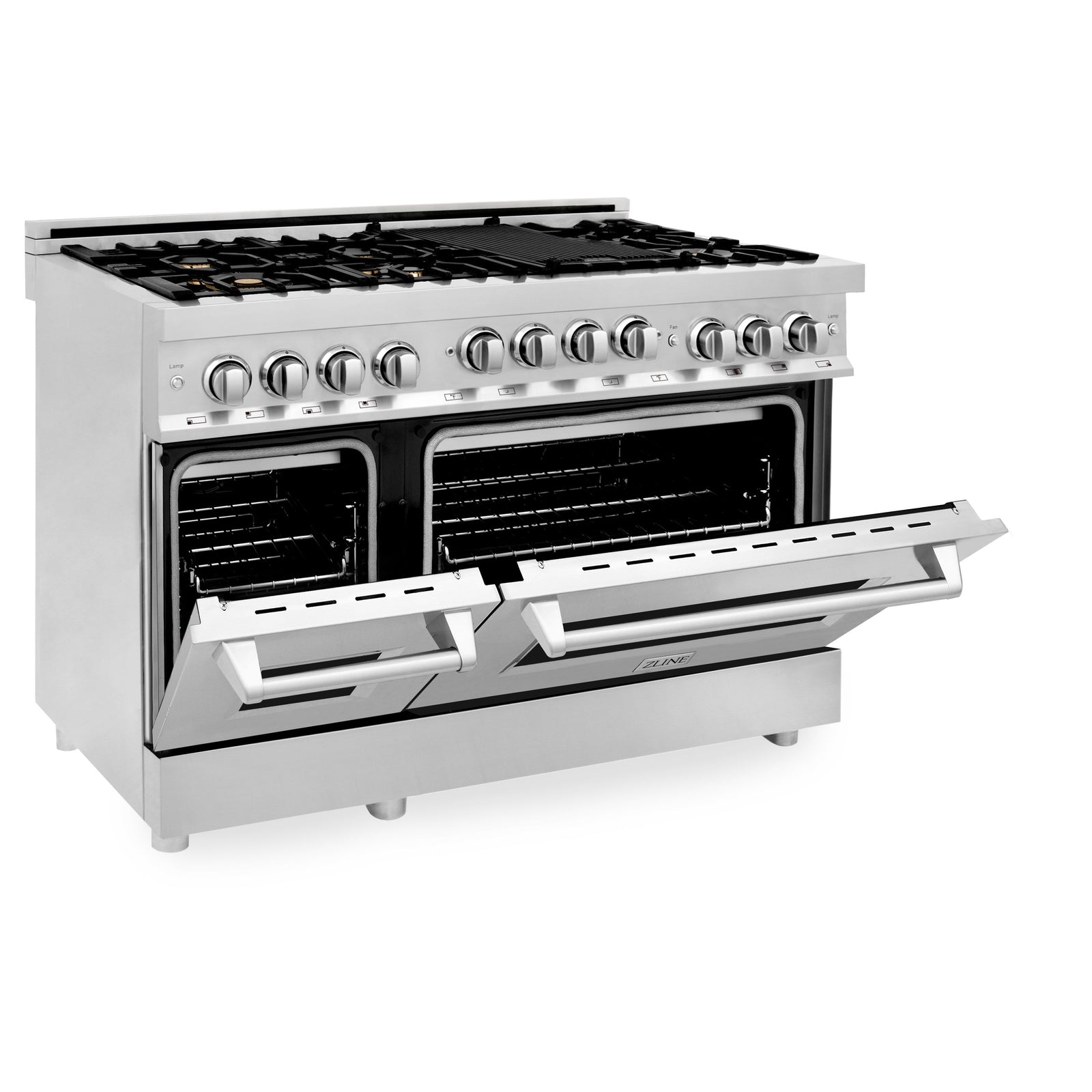 ZLINE 48 Inch 6.0 cu. ft. Range with Gas Stove and Gas Oven in Stainless Steel with Brass Burners, RG-BR-48 - Smart Kitchen Lab