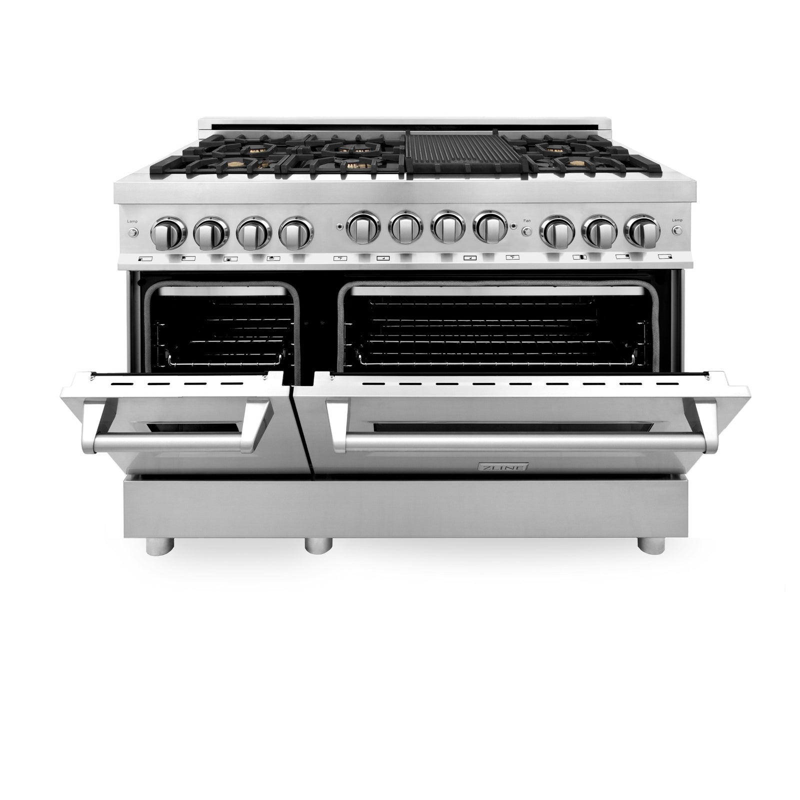 ZLINE 48 Inch 6.0 cu. ft. Range with Gas Stove and Gas Oven in Stainless Steel with Brass Burners, RG-BR-48 - Smart Kitchen Lab