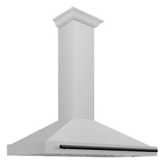 ZLINE 48 Inch Autograph Edition DuraSnow® Stainless Steel Range Hood with Matte Black Handle, KB4SNZ-48-MB - Smart Kitchen Lab