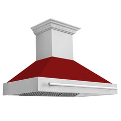 ZLINE 48 Inch Stainless Steel Range Hood with Red Gloss Shell, 8654STX-RG48 - Smart Kitchen Lab