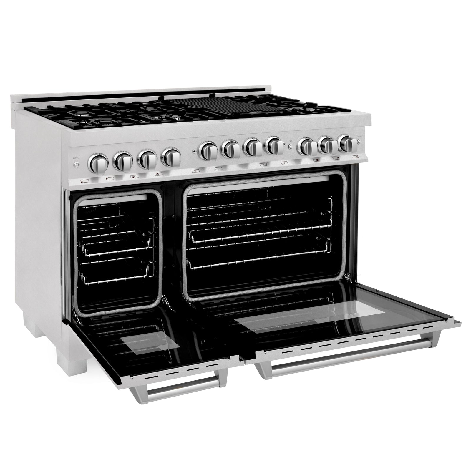 ZLINE 48" Range 6.0 cu. ft. with Gas Stove and Gas Oven in DuraSnow® Stainless Steel, RGS-SN-48 - Smart Kitchen Lab