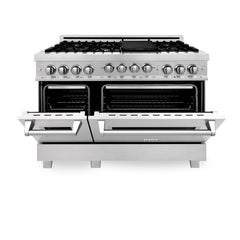 ZLINE 48" Range 6.0 cu. ft. with Gas Stove and Gas Oven in DuraSnow® Stainless Steel, RGS-SN-48 - Smart Kitchen Lab