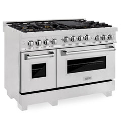 ZLINE 48" Range 6.0 cu. ft. with Gas Stove and Gas Oven in DuraSnow® Stainless Steel, RGS-SN-48 - Smart Kitchen Lab