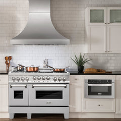 ZLINE 48" Range 6.0 cu. ft. with Gas Stove and Gas Oven in DuraSnow® Stainless Steel, RGS-SN-48 - Smart Kitchen Lab