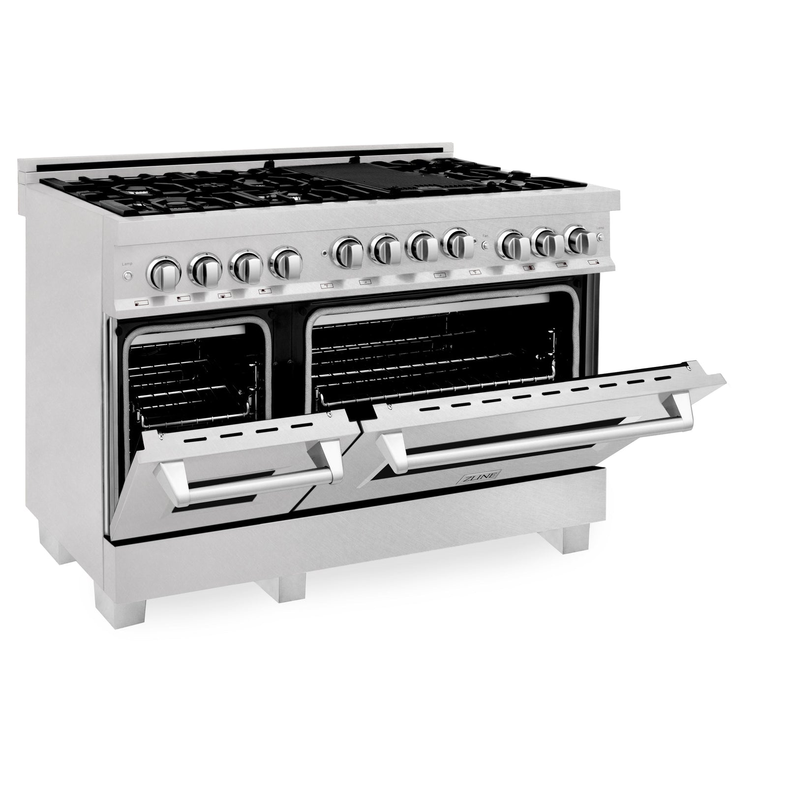 ZLINE 48" Range 6.0 cu. ft. with Gas Stove and Gas Oven in DuraSnow® Stainless Steel, RGS-SN-48 - Smart Kitchen Lab