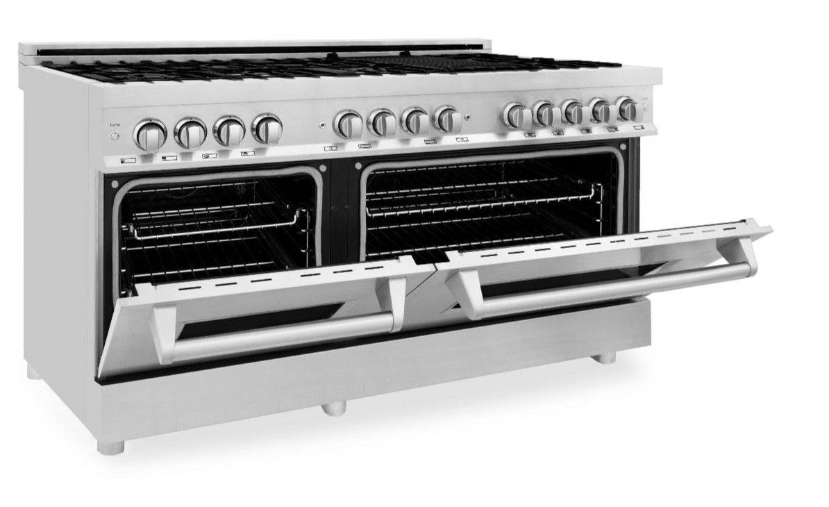 ZLINE 60 in. Professional Gas Burner and 7.4 cu. ft. Electric Oven in Stainless Steel, RA60 - Smart Kitchen Lab
