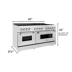 ZLINE 60 in. Professional Gas Burner and 7.4 cu. ft. Electric Oven in Stainless Steel, RA60 - Smart Kitchen Lab