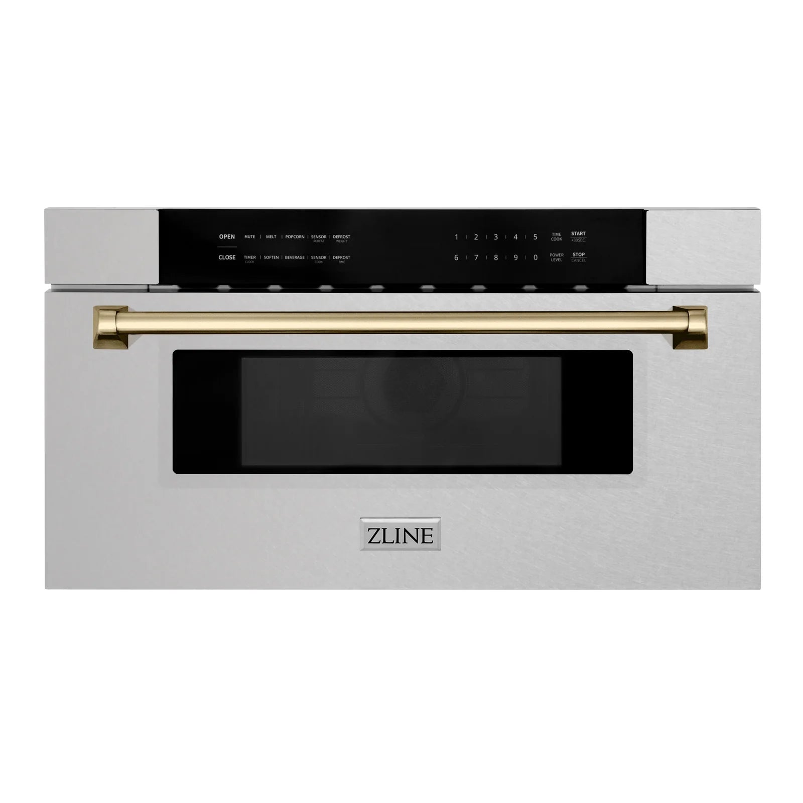 ZLINE Autograph 30 In. 1.2 cu. ft. Built-In Microwave Drawer In Fingerprint Resistant Stainless Steel With Champagne Bronze Accents, MWDZ-30-SS-CB - Smart Kitchen Lab