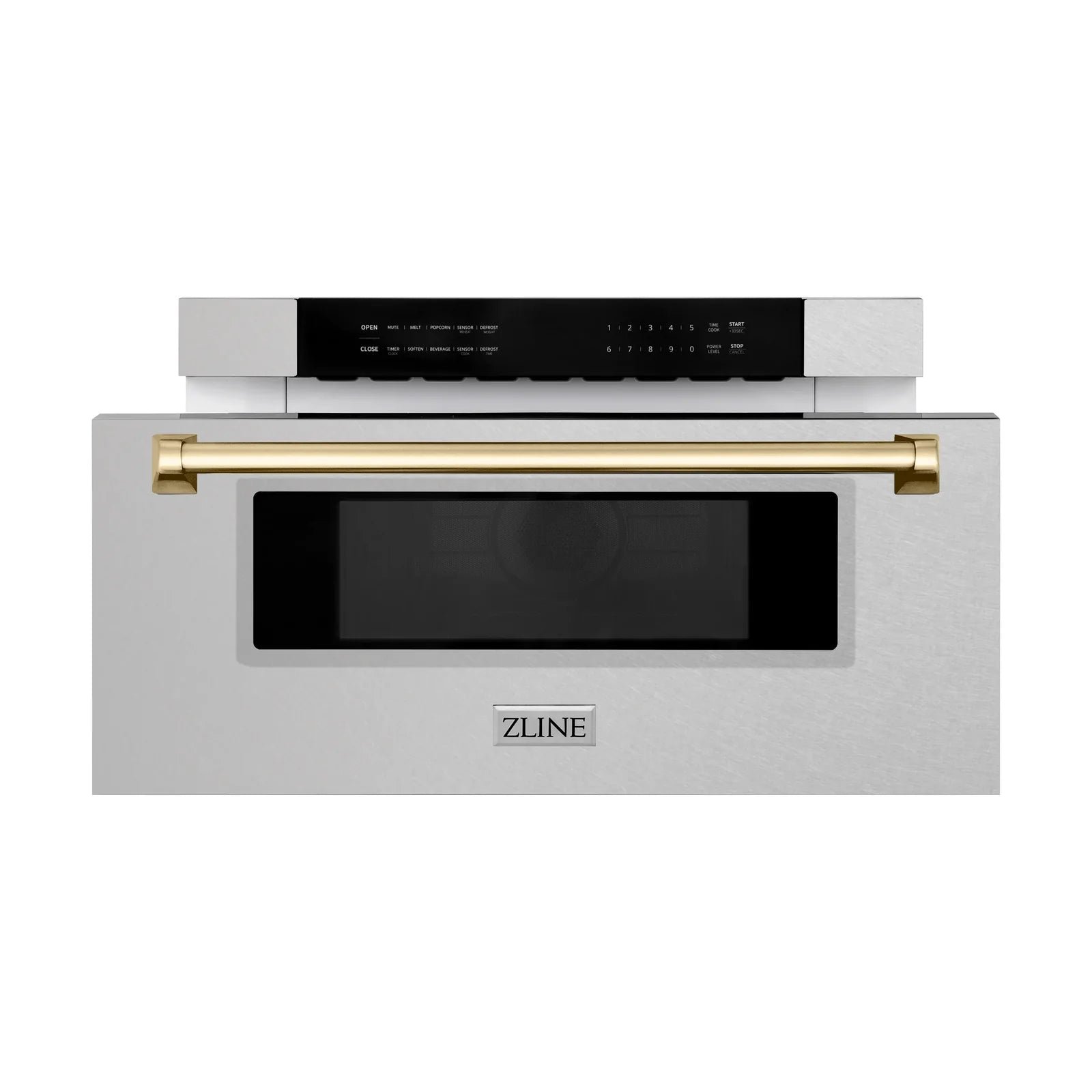 ZLINE Autograph 30 In. 1.2 cu. ft. Built-In Microwave Drawer In Fingerprint Resistant Stainless Steel With Gold Accents, MWDZ-30-SS-G - Smart Kitchen Lab