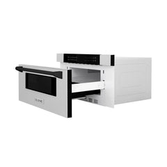 ZLINE Autograph 30 In. 1.2 cu. ft. Built-In Microwave Drawer In Fingerprint Resistant Stainless Steel with Matte Black Accents, MWDZ-30-SS-MB - Smart Kitchen Lab