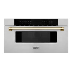 ZLINE Autograph 30 In. 1.2 cu. ft. Built-In Microwave Drawer In Stainless Steel With Gold Accents, MWDZ-30-G - Smart Kitchen Lab