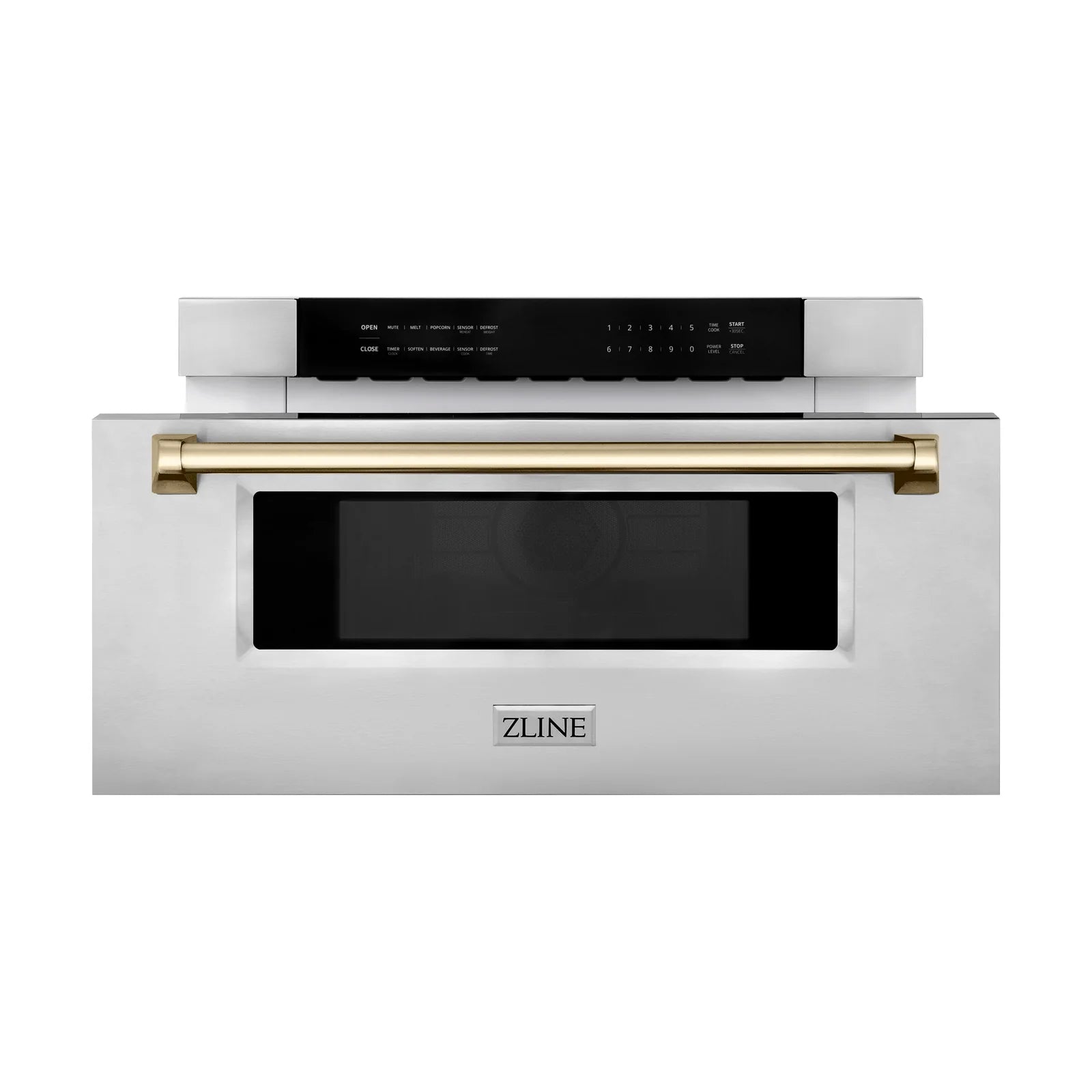 ZLINE Autograph 30 In. 1.2 cu. ft. Built-In Microwave Drawer In Stainless Steel With Gold Accents, MWDZ-30-G - Smart Kitchen Lab