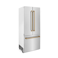 ZLINE Autograph 36 In. 19.6 cu. ft. Built-In Refrigerator with Water and Ice Dispenser with Bronze Accents, RBIVZ-304-36-CB - Smart Kitchen Lab