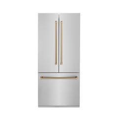 ZLINE Autograph 36 In. 19.6 cu. ft. Built-In Refrigerator with Water and Ice Dispenser with Bronze Accents, RBIVZ-304-36-CB - Smart Kitchen Lab