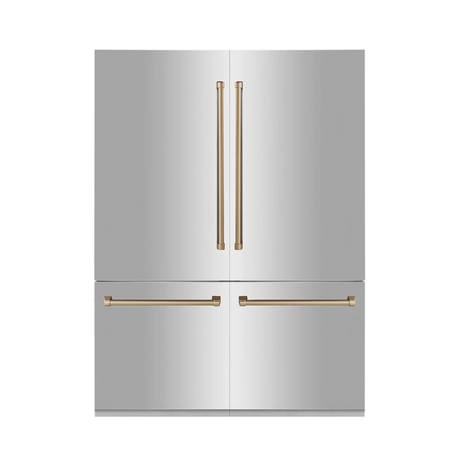 ZLINE Autograph 60 In. 32.2 cu. ft. Built-In 4-Door Refrigerator with Internal Water and Ice Dispenser in Stainless Steel and Bronze Accents, RBIVZ-304-60-CB - Smart Kitchen Lab