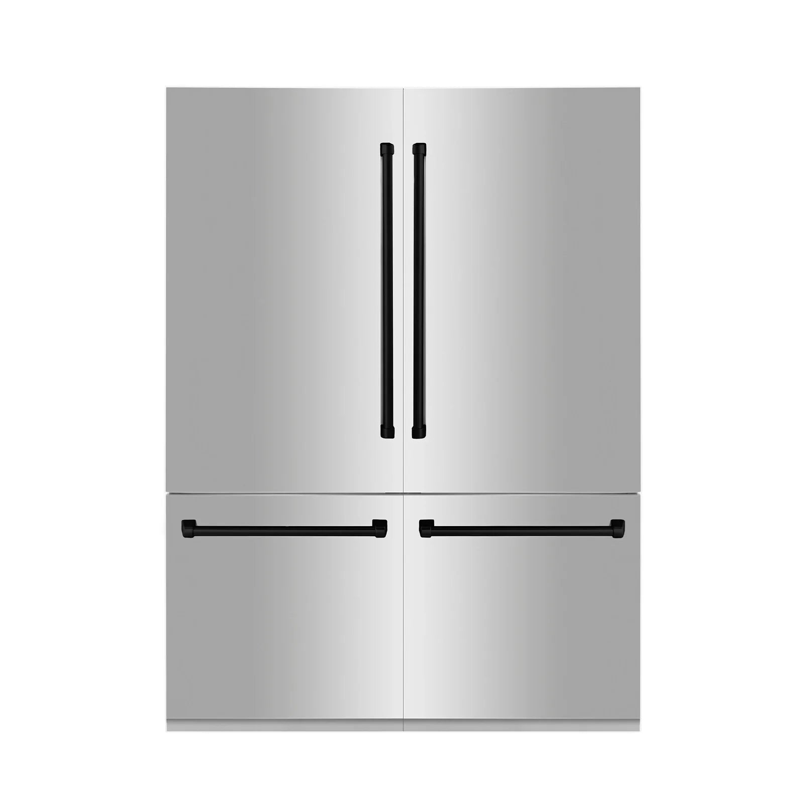 ZLINE Autograph 60 In. 32.2 cu. ft. Built-In 4-Door Refrigerator with Internal Water and Ice Dispenser in Stainless Steel and Matte Black Accents, RBIVZ-304-60-MB - Smart Kitchen Lab