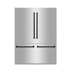 ZLINE Autograph 60 In. 32.2 cu. ft. Built-In 4-Door Refrigerator with Internal Water and Ice Dispenser in Stainless Steel and Matte Black Accents, RBIVZ-304-60-MB - Smart Kitchen Lab