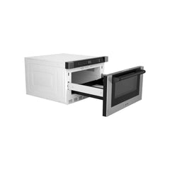 ZLINE Autograph Edition 24" 1.2 cu. ft. Built-in Microwave Drawer with a Traditional Handle in Stainless Steel and Matte Black Accents, MWDZ-1-H-MB - Smart Kitchen Lab