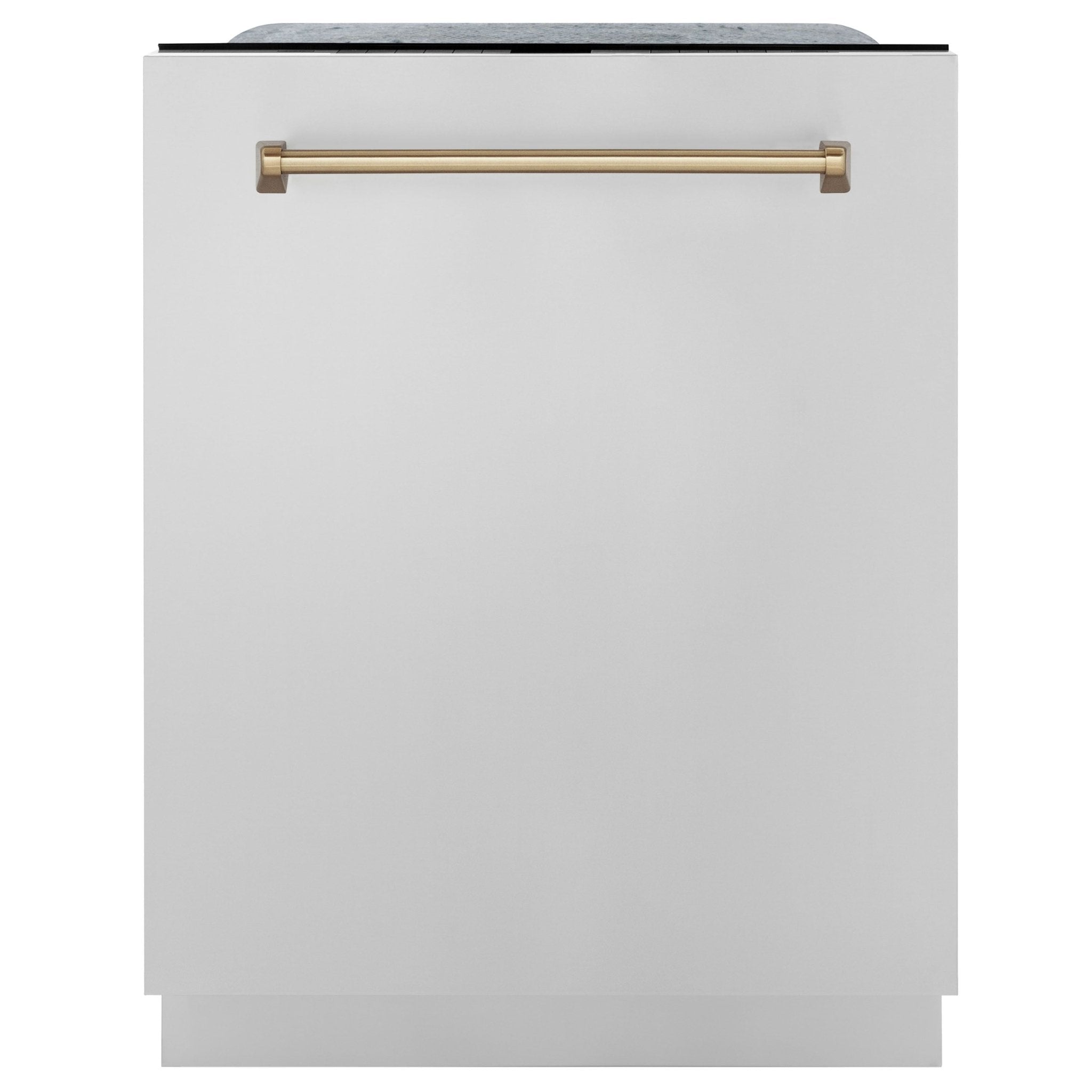 ZLINE Autograph Edition 24 In. 3rd Rack Top Touch Control Tall Tub Dishwasher in Black Stainless Steel with Champagne Bronze Handle, DWMTZ-BS-24-CB - Smart Kitchen Lab