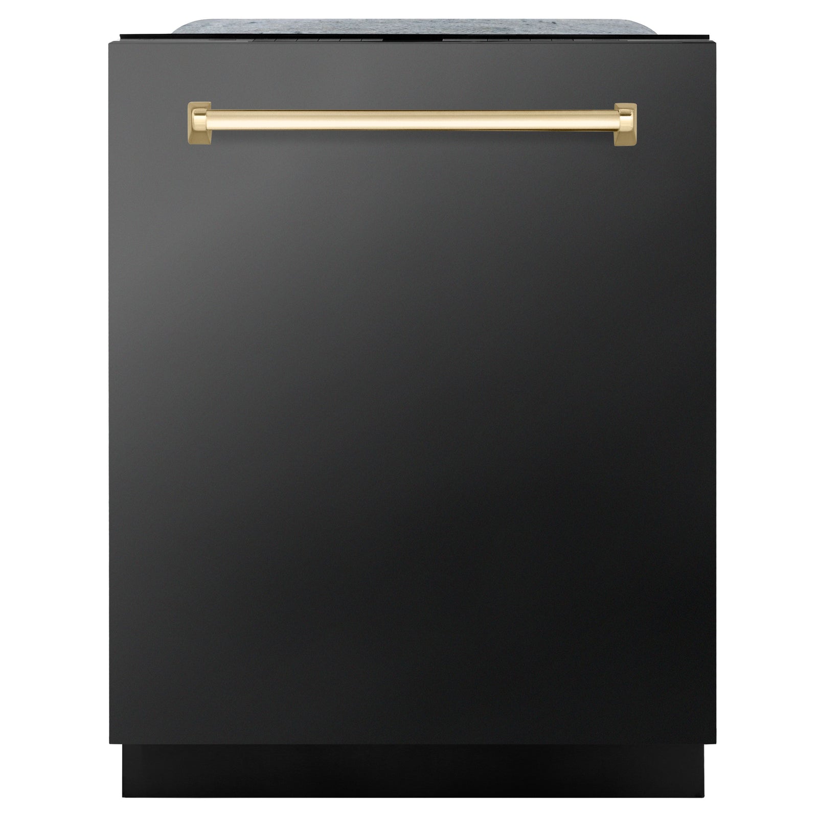 ZLINE Autograph Edition 24 In. 3rd Rack Top Touch Control Tall Tub Dishwasher in Black Stainless Steel with Gold Handle, DWMTZ-BS-24-G - Smart Kitchen Lab