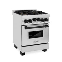 ZLINE Autograph Edition 24 in. Range with Gas Burner and Gas Oven in Stainless Steel with Matte Black Accents, RGZ-24-MB - Smart Kitchen Lab