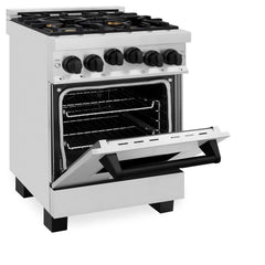 ZLINE Autograph Edition 24 in. Range with Gas Burner and Gas Oven in Stainless Steel with Matte Black Accents, RGZ-24-MB - Smart Kitchen Lab